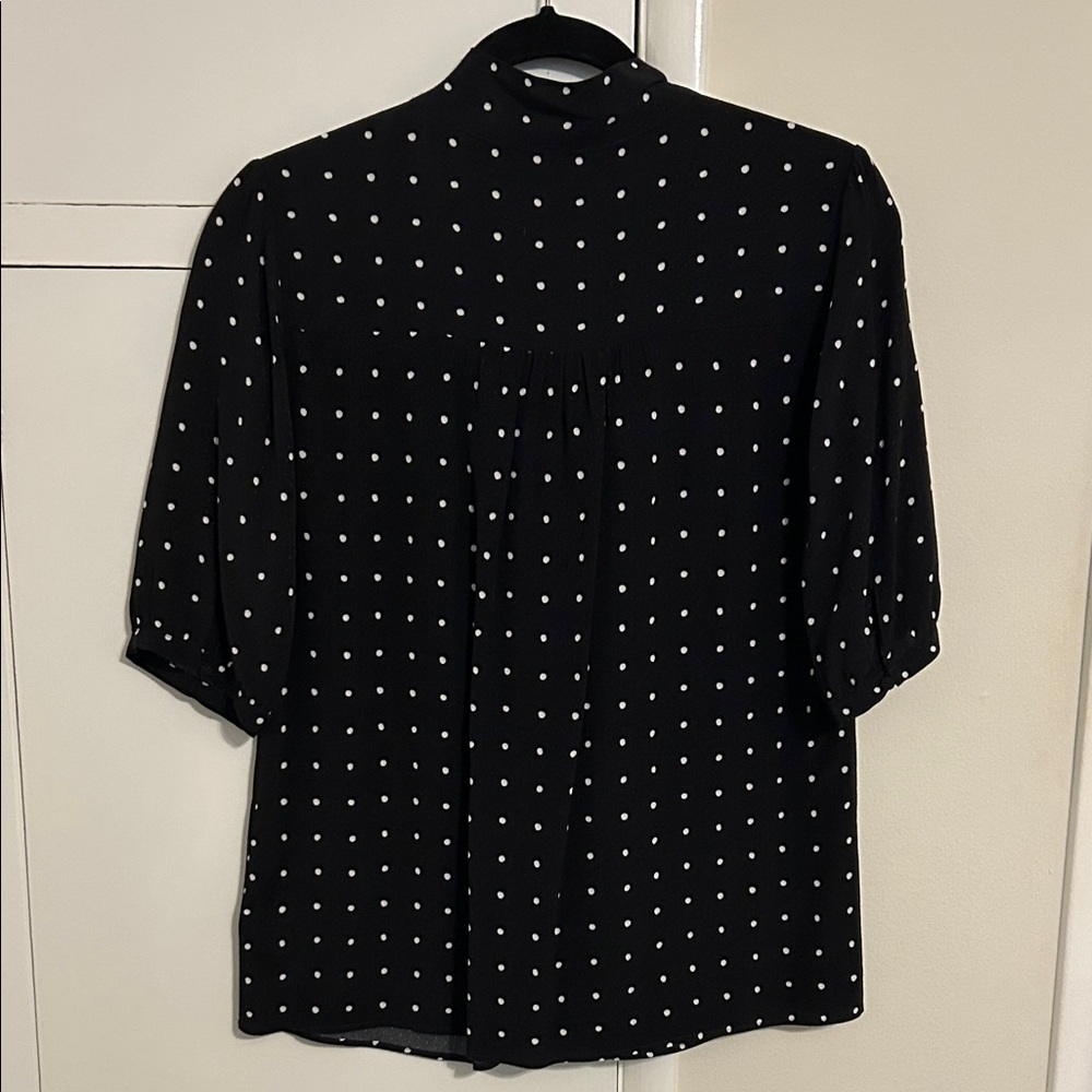 PAIGE Midnight Blouse with Ivory Dots - Picture 4 of 4